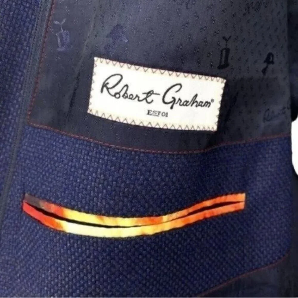 Robert Graham Downhill Sports Coat Blue Wool Blend
